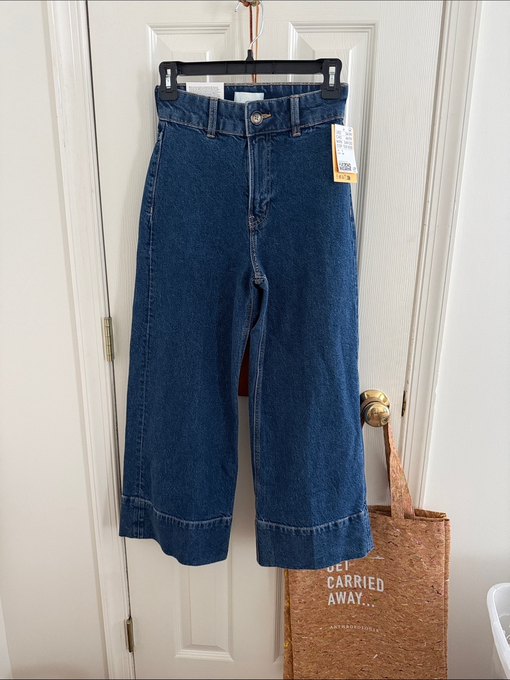 H&M Dark Blue Cropped Wide-Leg Jeans- size 2-- Smoke free home -